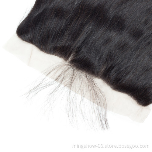 Straight 13x4 Lace Frontal Closure 100% Remy Human Hair Lace Closure Free/Middle/Three Part Natural Color